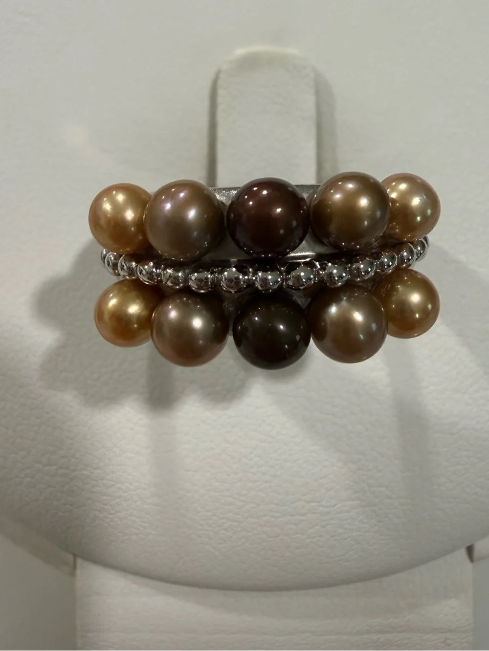 Honora Cultured Freshwater shades of brown pearl ring